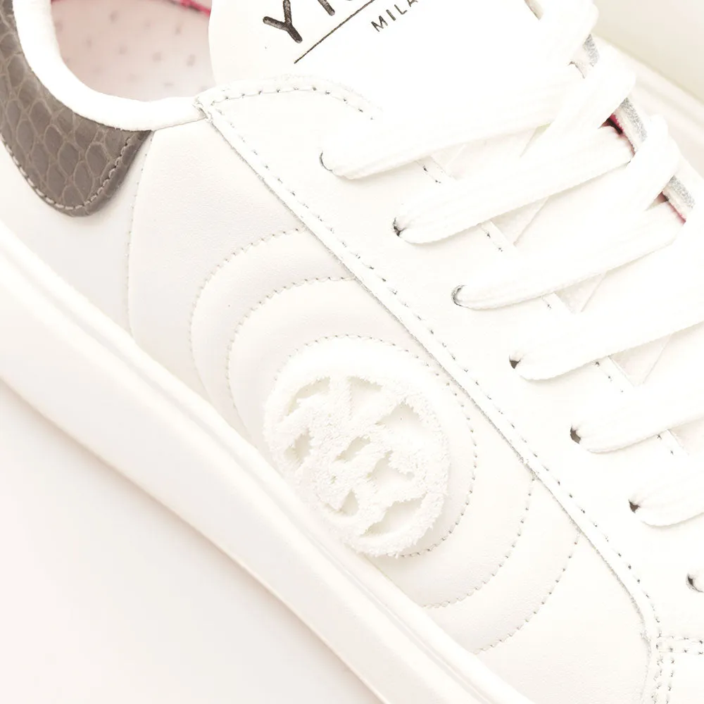 Scarpe Donna Y NOT Sneakers linea Queen Round in Pelle Bianca