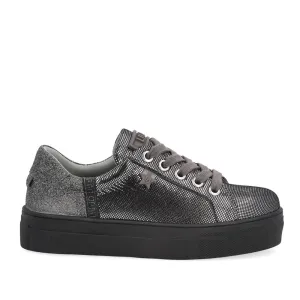 Scarpe Junior LIU JO linea Alicia 11 Sneakers in Pelle e Glitter colore Pewter