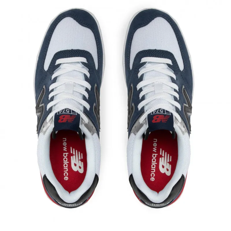 Scarpe Uomo NEW BALANCE Sneakers CT574 in Mesh e Suede colore Navy White e Black