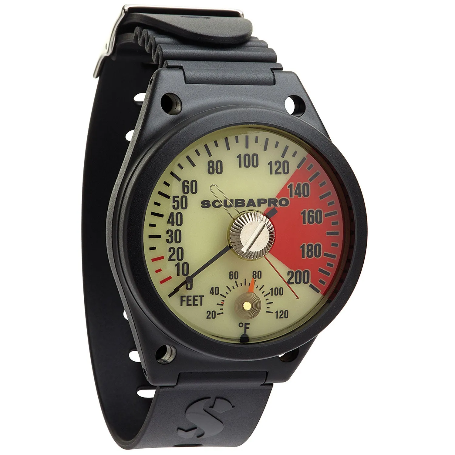 ScubaPro Depth Gauge with Boot/Wrist Strap - Imperial