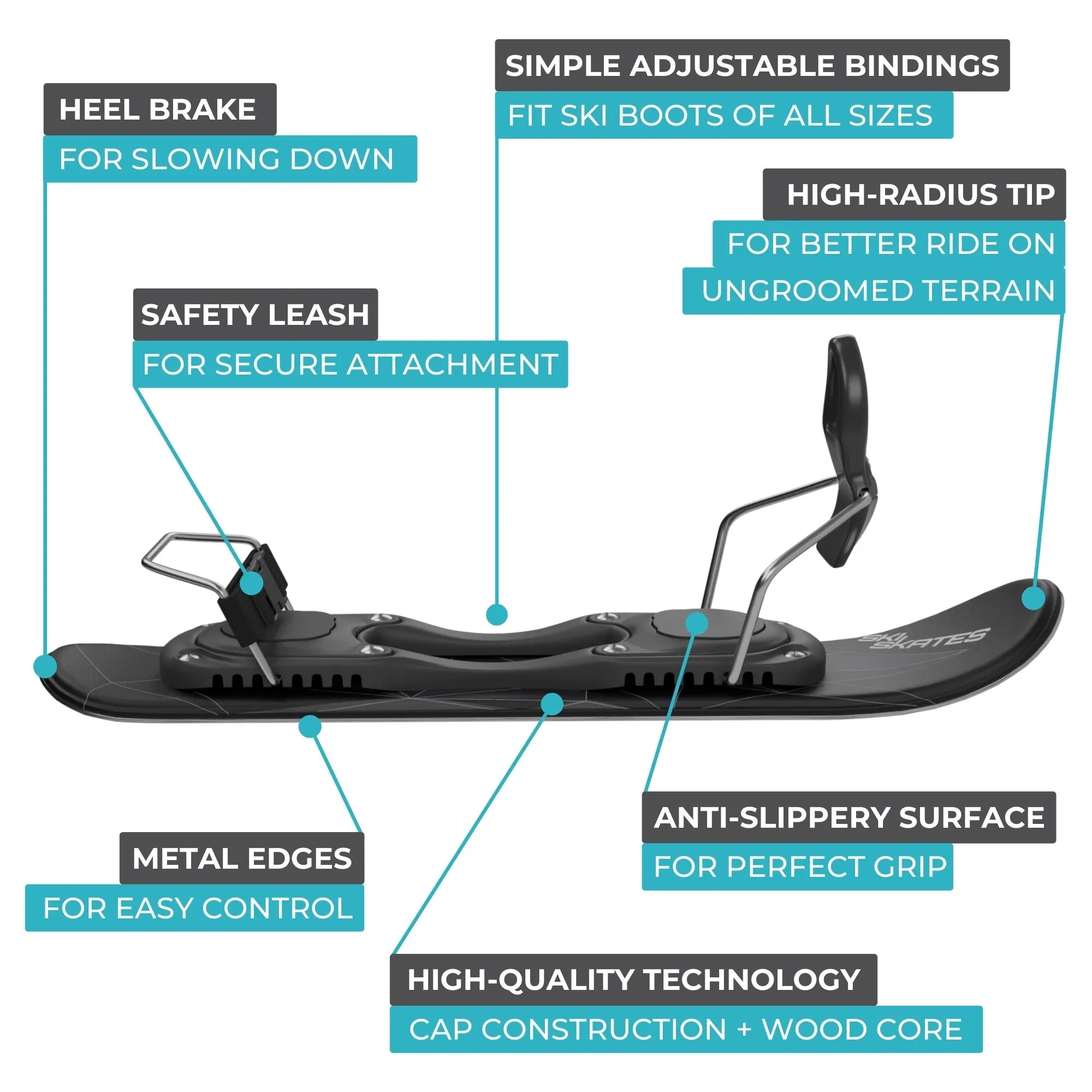 Skiskates by Snowfeet* | 44 CM | Skiblades Snowblades Mini Skis