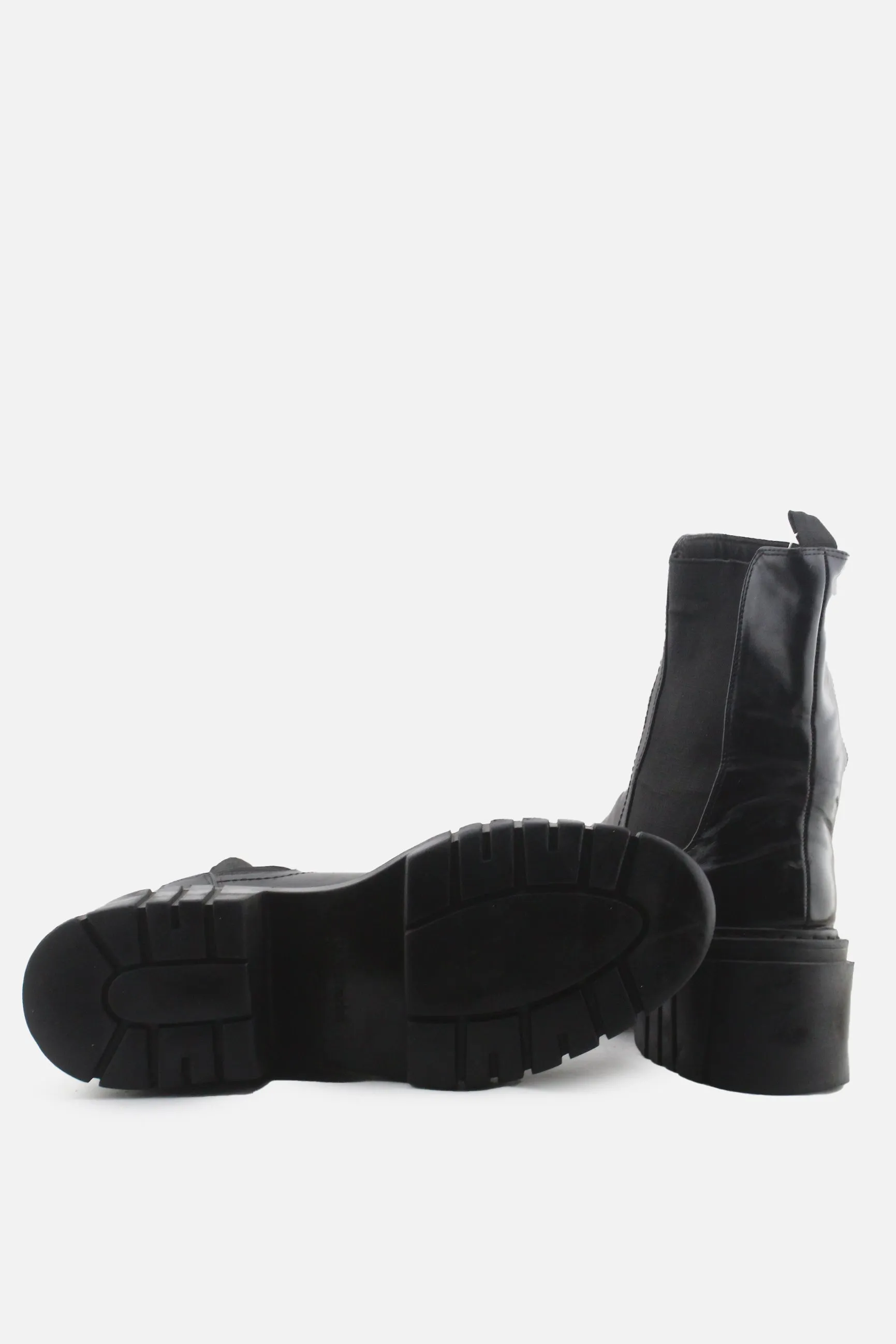 Stradivarius Stretchable Block Ankle Boots | 100% Authentic Leather