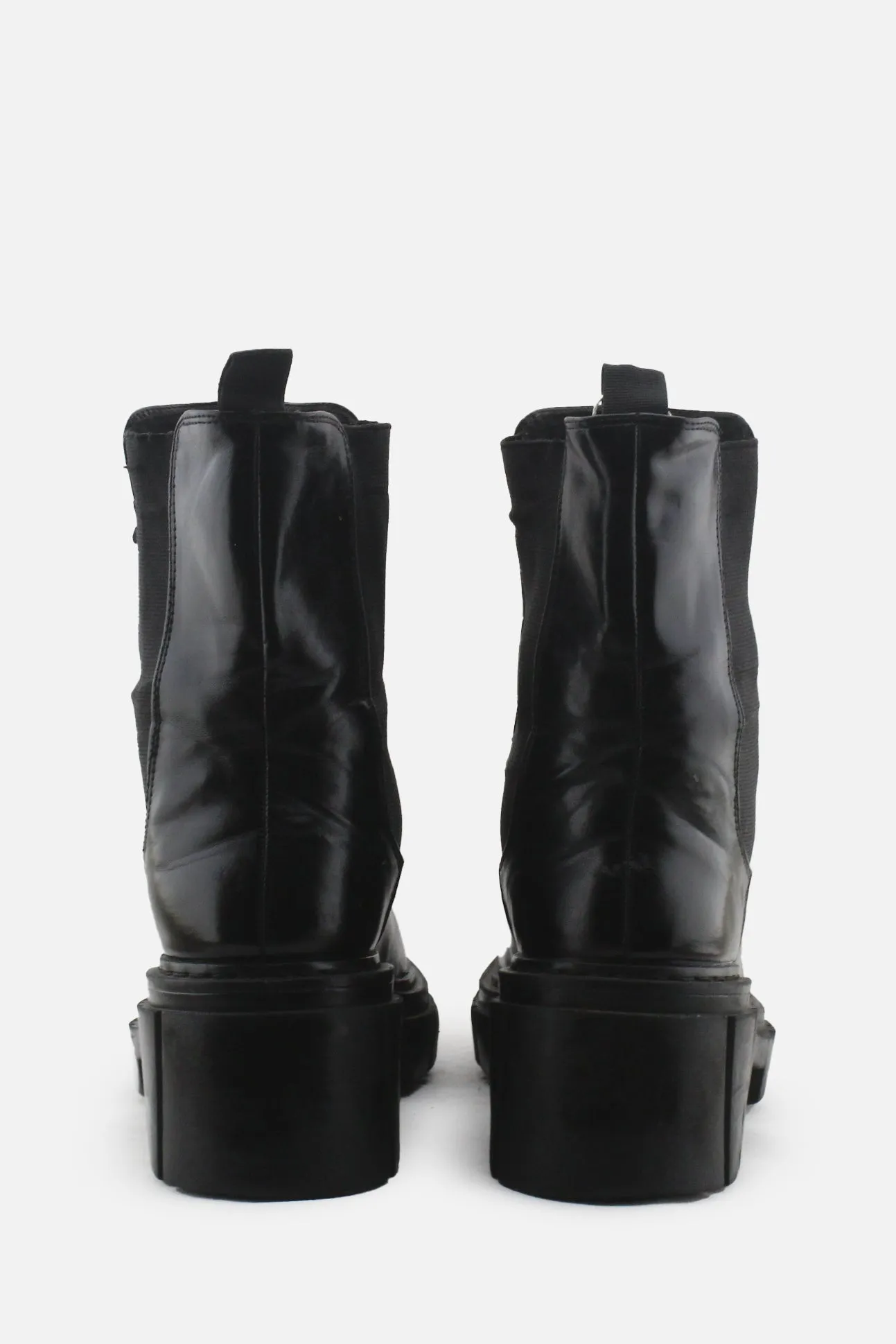 Stradivarius Stretchable Block Ankle Boots | 100% Authentic Leather