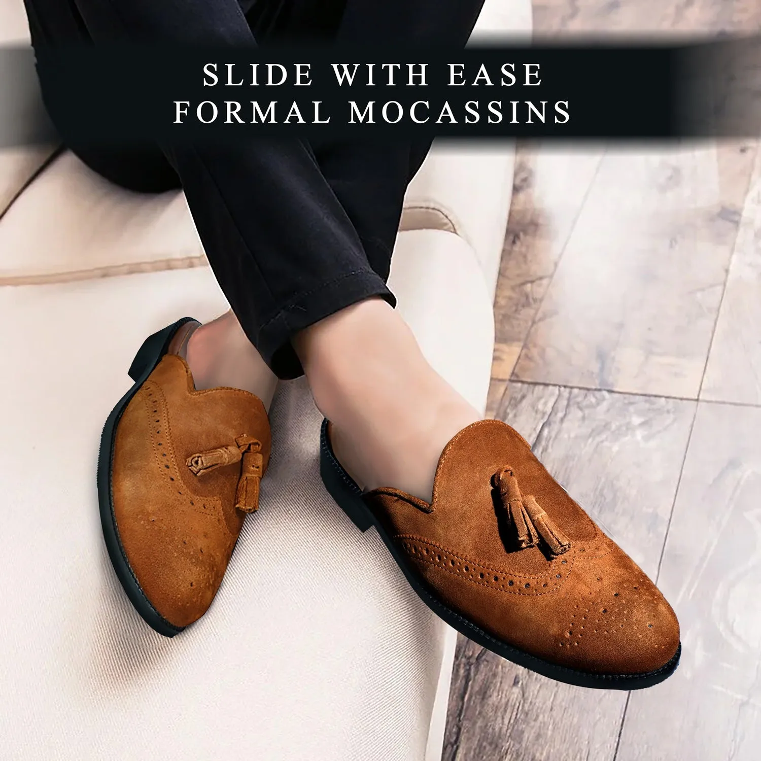 Summer Special Mules in Orangish Suede Leather