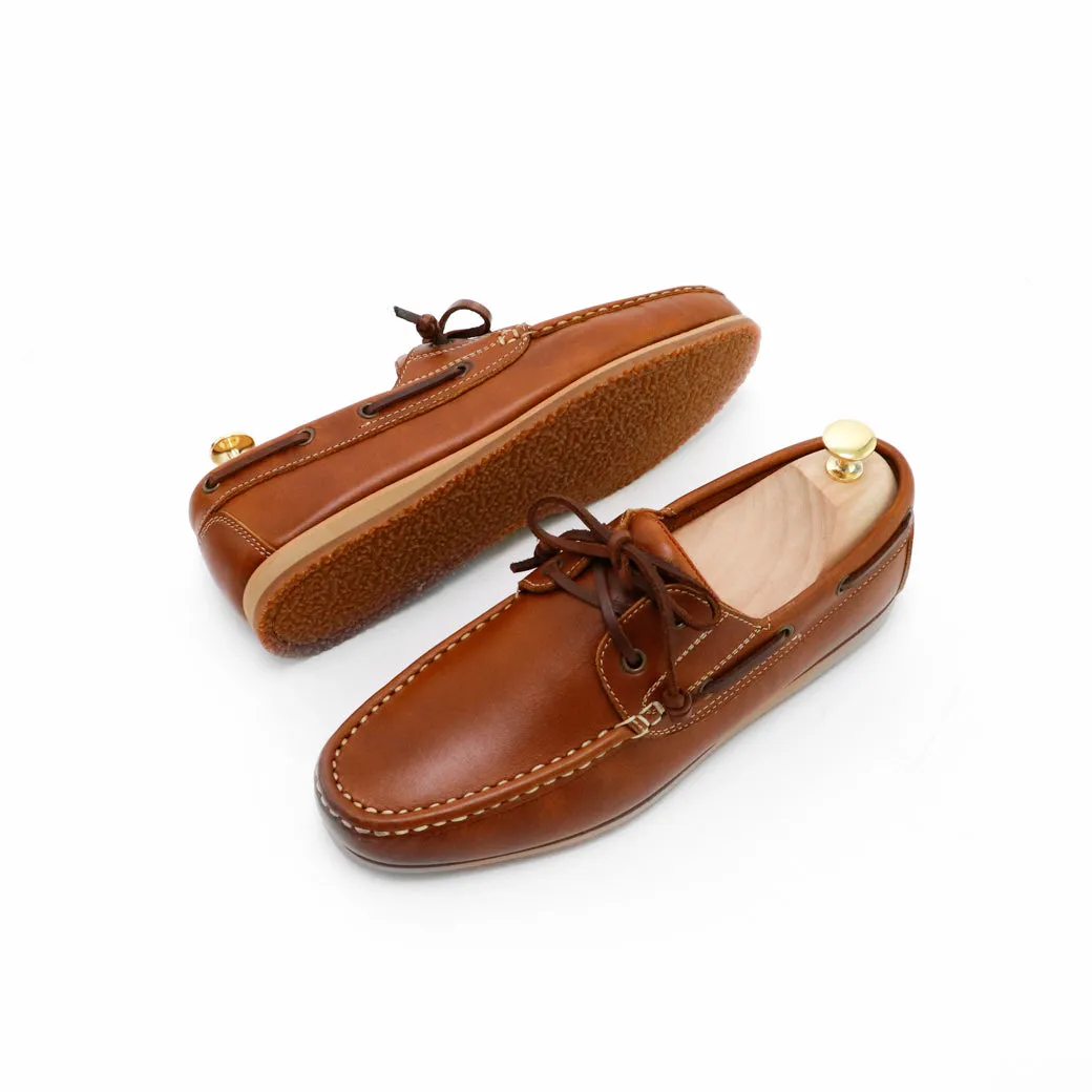 The Punter's Boat Shoes - Oil Leather Toffee Tan