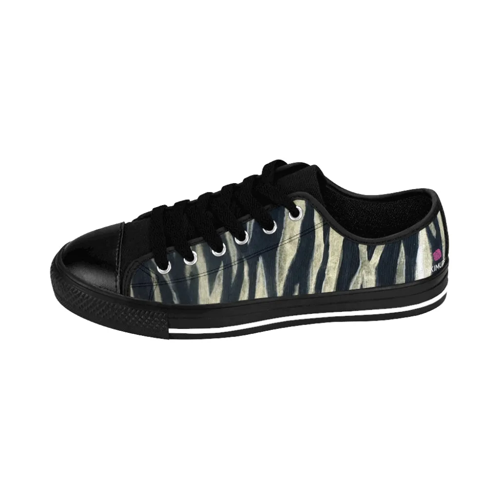 Tiger Striped Ladies' Tennis Shoes, Tiger Stripes Light Yellow Animal Print Best Women's Sneakers