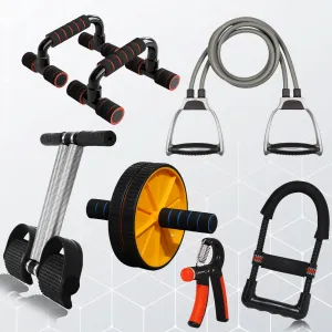 Toning Tube |Tummy Trimmer  |Pushup Bar &Ab Roller |Hand Gripper |Wrist Exerciser