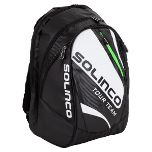 Tour Team Tennis Backpack White and Black with Green Zipper Lining