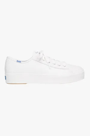 Triple Kick White Leather Mid Sneaker