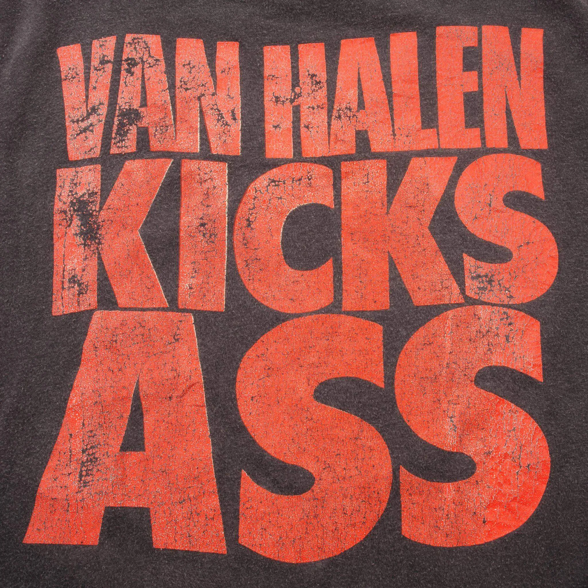 VINTAGE VAN HALEN TEE SHIRT KICK ASS 1986 SIZE LARGE MADE IN USA