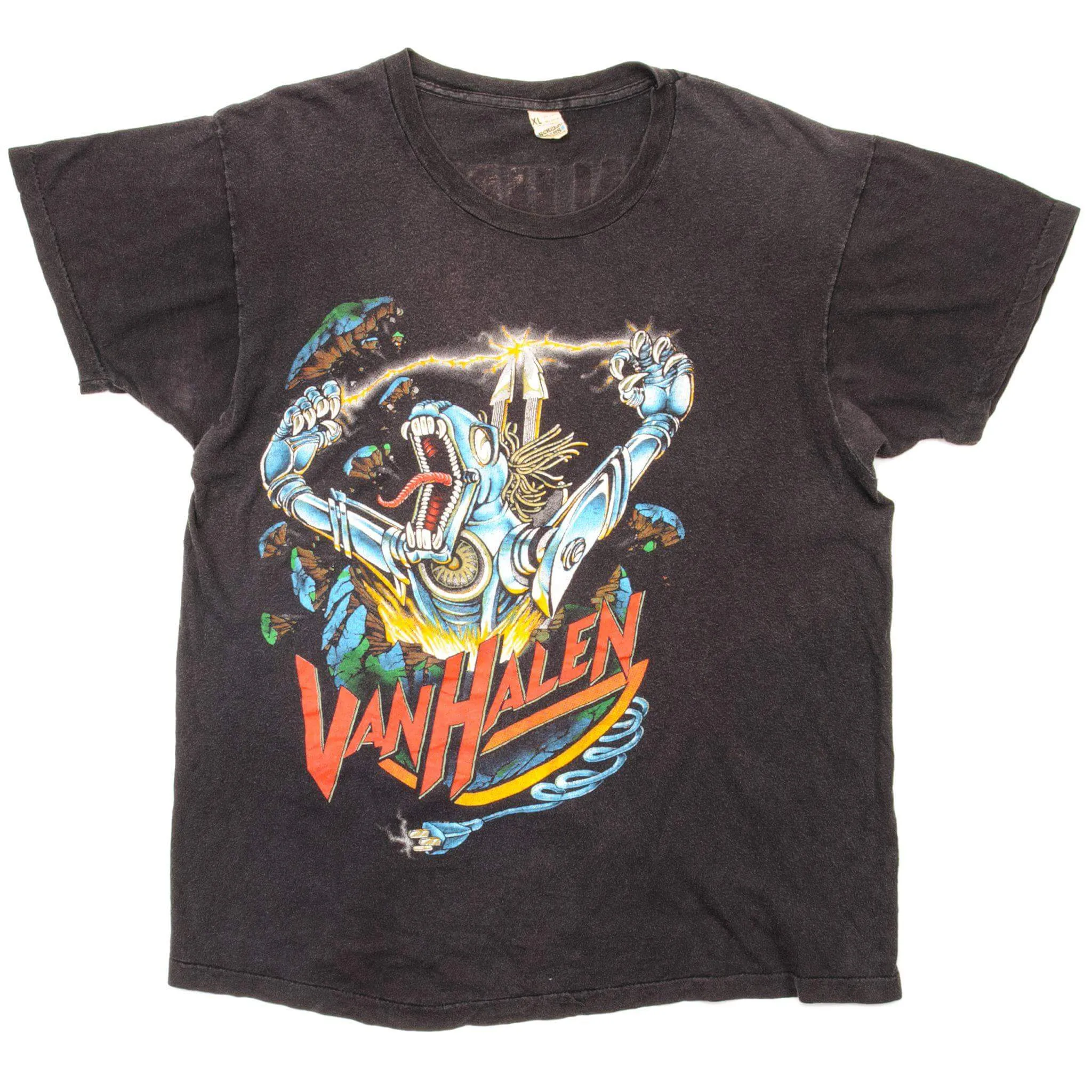 VINTAGE VAN HALEN TEE SHIRT KICK ASS 1986 SIZE LARGE MADE IN USA