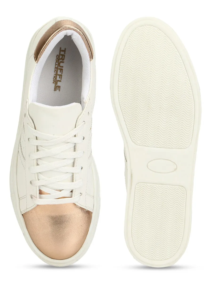 White Rosegold PU Trainers