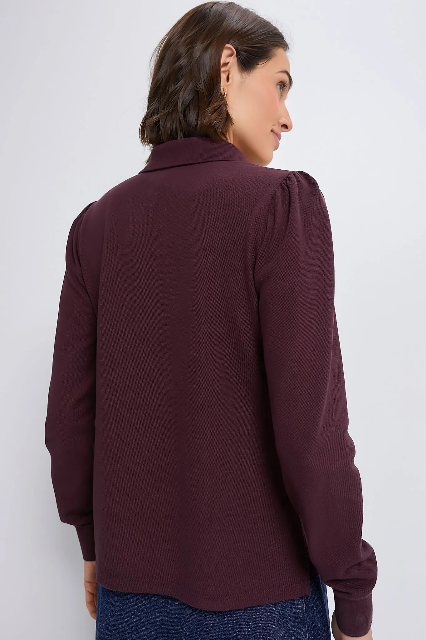 Winetasting Long Sleeve Pique Puff Sleeve Peggy Polo