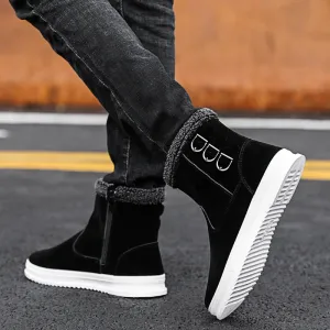 Winter Hight-top Warm Cotton-padded Shoes Men's Korean-style Trend plus Velvet Casual Short Boots Men Snow Boots plus Wool Marti