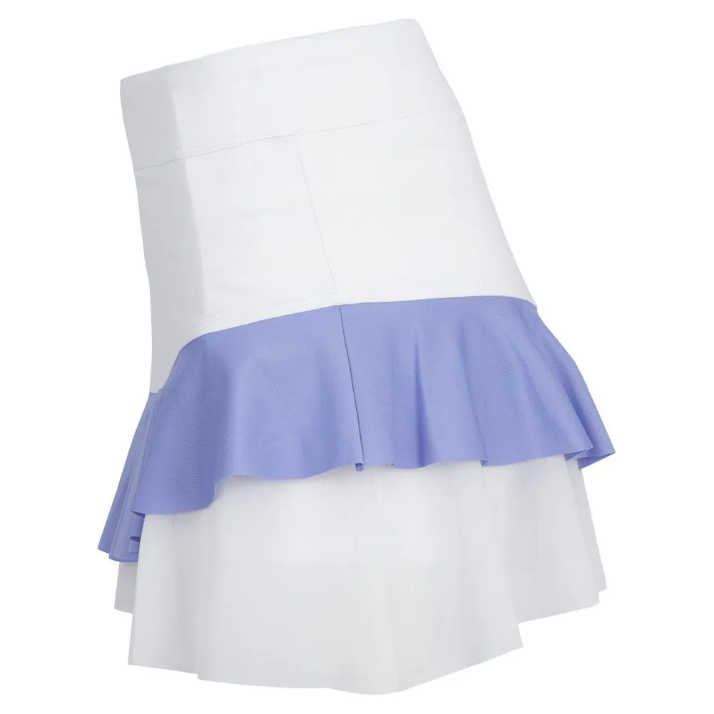 Women's Pearl Flounce Tennis Skort White and Periwinkle