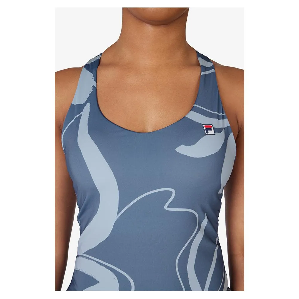 Women's Racerback Tennis Tank Elemental Blue and Celestial Blue