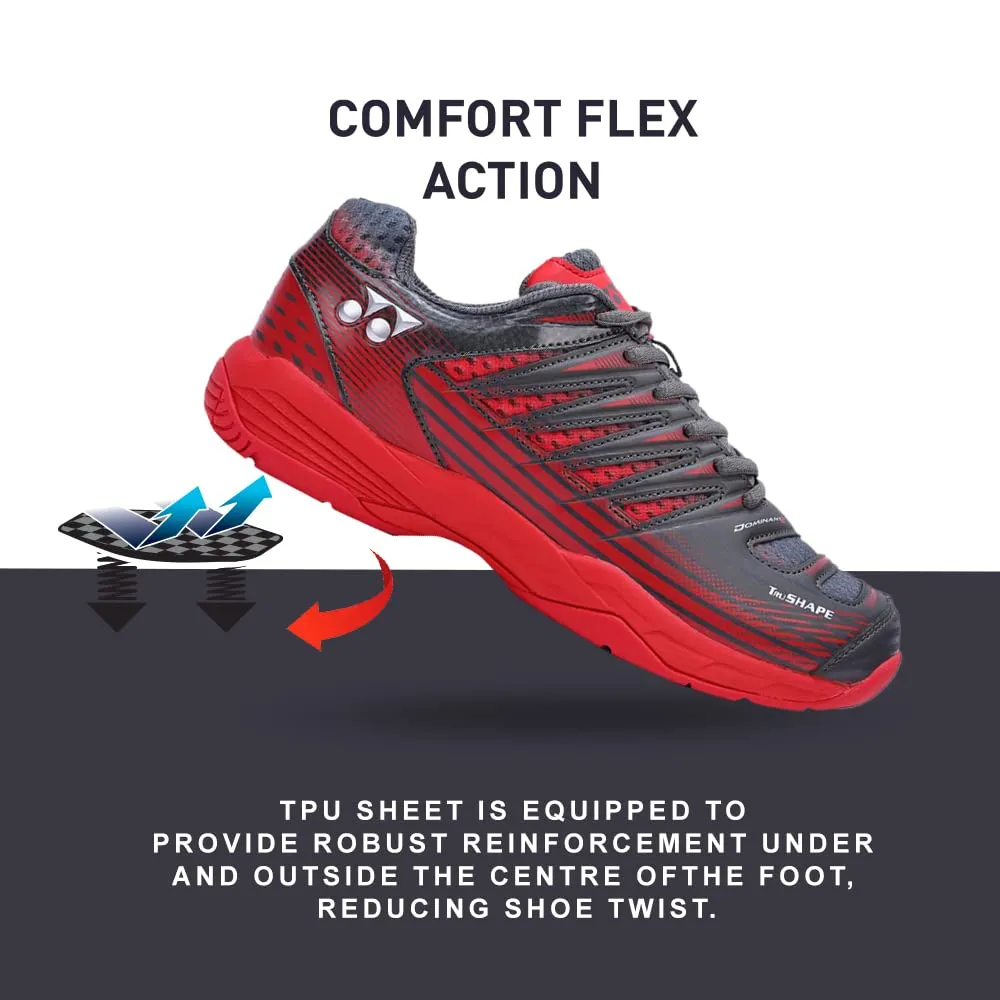 YONEX Tour Dominant 2 Badminton Shoes (Carbon Red) | Ideal for Badminton,Squash,Table Tennis,Volleyball