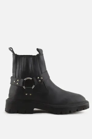 Zara Stretchable Buckle Straps Frye Boots | 100% Authentic Leather