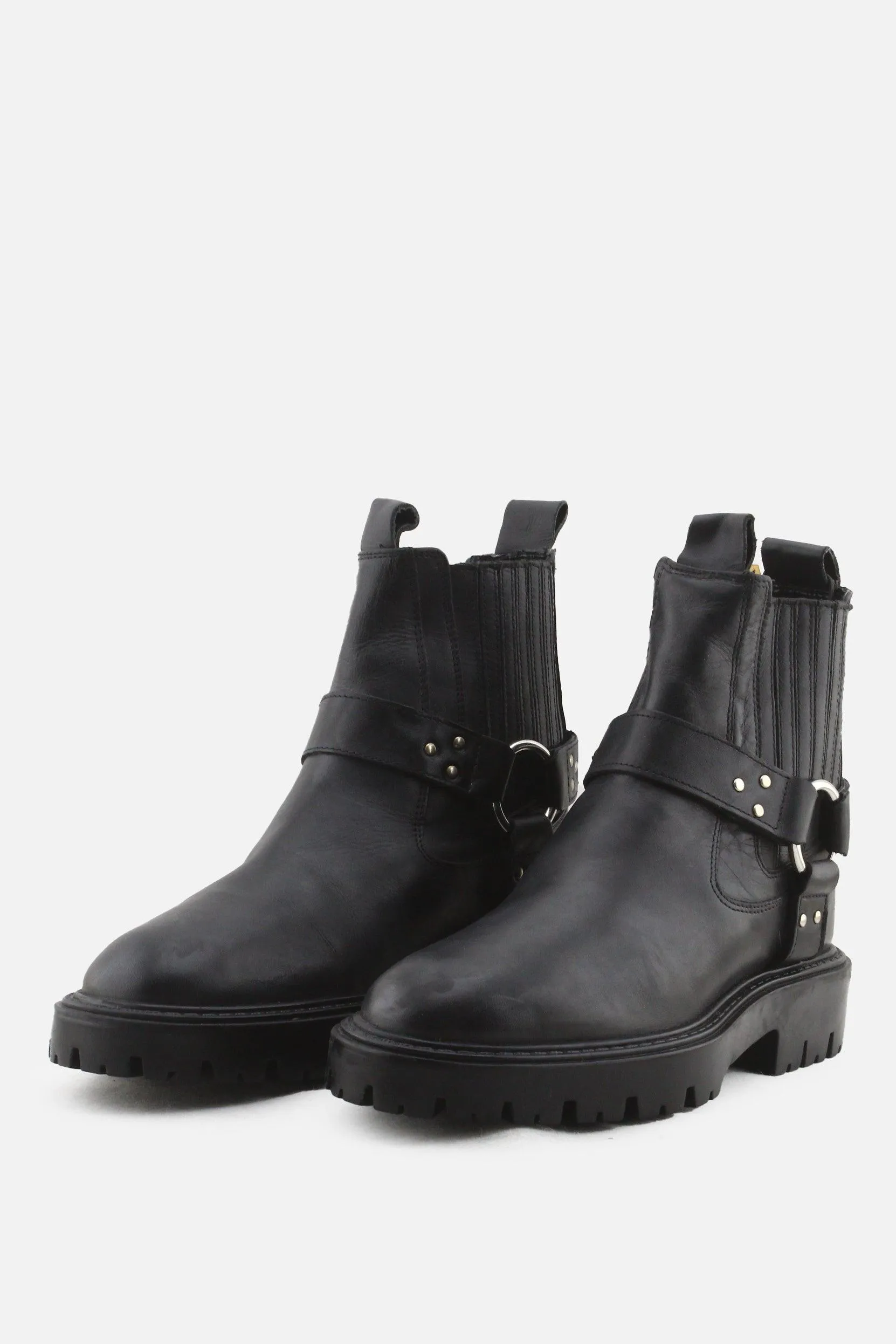 Zara Stretchable Buckle Straps Frye Boots | 100% Authentic Leather