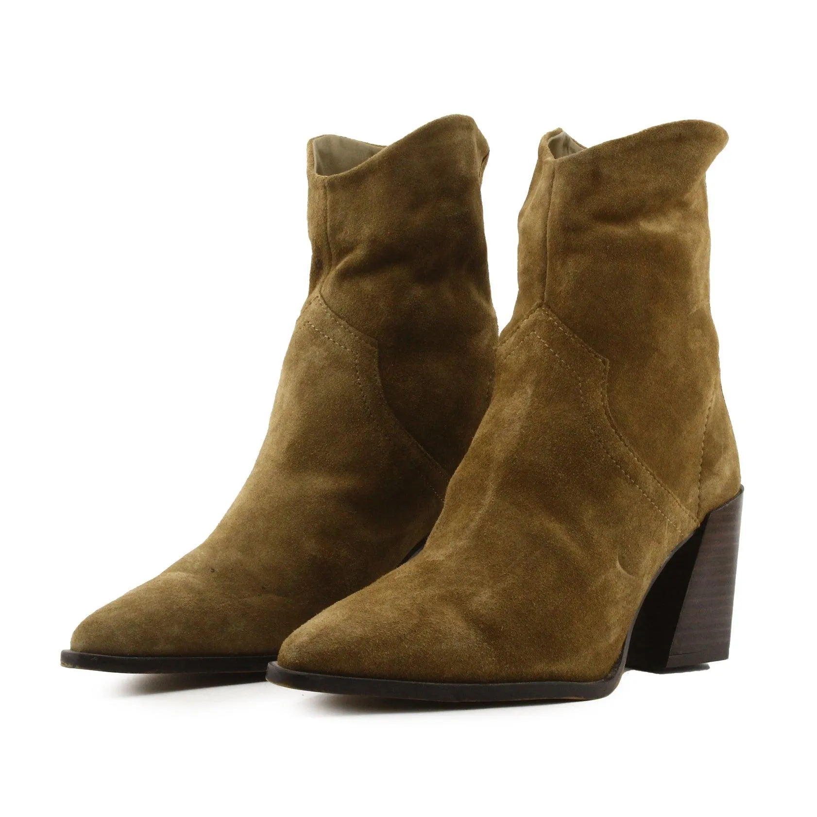 Zara Zipper Platform Boots | Suede