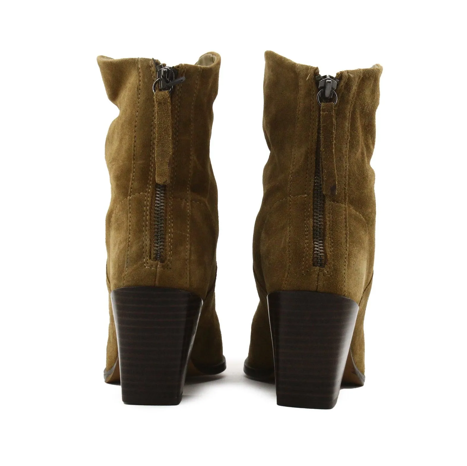 Zara Zipper Platform Boots | Suede